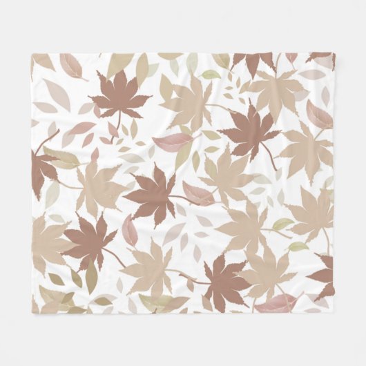 Rustikale Botanische Ahornmöbel Blätter Pattern Ge Fleecedecke (Vorderseite (Horizontal))