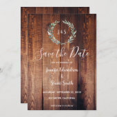Rustikale botanische Aquarellbilder Save the Date (Vorne/Hinten)