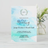 Rustikale botanische Aquarellfarben Blätter Einlad Einladung (Stehend Vorderseite)