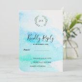 Rustikale botanische Aquarellfarben Blätter Hochze Einladung (Stehend Vorderseite)