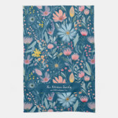 Rustikale botanische Aquarellfarben Blume Familien Geschirrtuch (Vertikal)