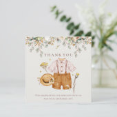 Rustikale Botanische Babydusche Danke Karte (Stehend Vorderseite)