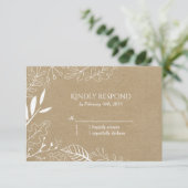 Rustikale Botanische Backyard Wedding RSVP (Stehend Vorderseite)
