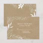 Rustikale Botanische Backyard Wedding RSVP (Vorne/Hinten)