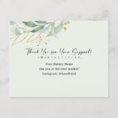 Rustikale botanische Bauernmarkt-Cookie-Pflege Dankeskarte (Rückseite)