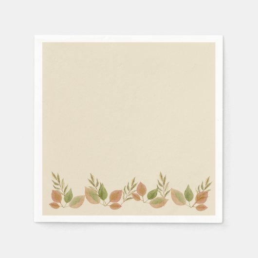 Rustikale botanische Blatt-Randservietten | Sanfte Serviette (Vorderseite)