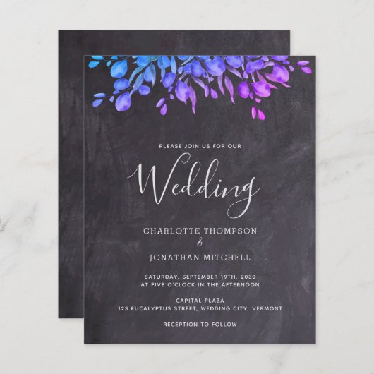 Rustikale botanische Blätter für Hochzeiten (Vorne/Hinten)