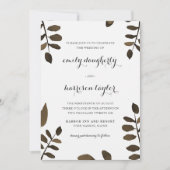 Rustikale Botanische Blätter Hochzeit Einladung (Vorderseite)