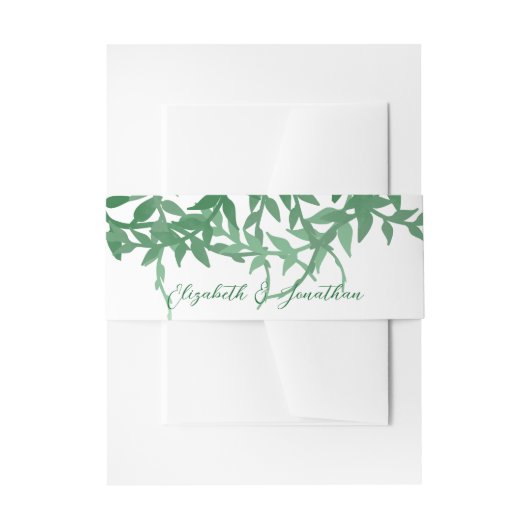 Rustikale Botanische Blätter Hochzeit Einladungsbanderole (Vorderseite Beispiel)