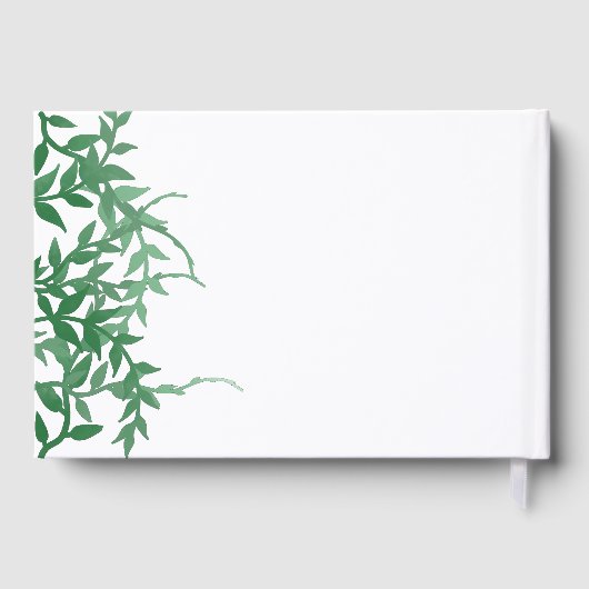 Rustikale Botanische Blätter Hochzeit Gästebuch (Rückseite)