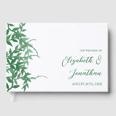 Rustikale Botanische Blätter Hochzeit Gästebuch (Vorderseite)