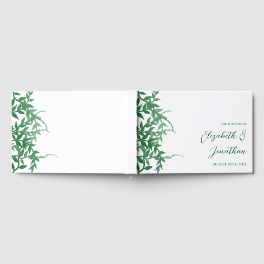 Rustikale Botanische Blätter Hochzeit Gästebuch (Voll)