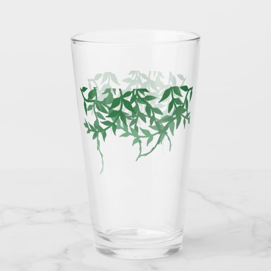 Rustikale Botanische Blätter Hochzeit Glas (Rückseite)