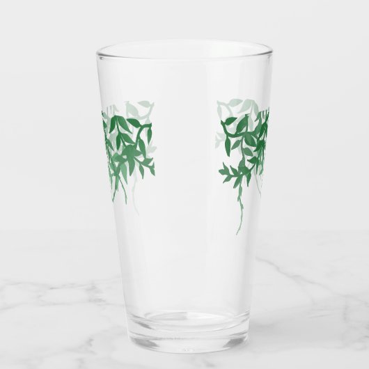 Rustikale Botanische Blätter Hochzeit Glas (Links)