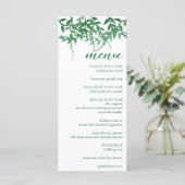Rustikale Botanische Blätter Hochzeit Menükarte (Stehend Vorderseite)