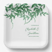 Rustikale Botanische Blätter Hochzeit Pappteller (Vorderseite)
