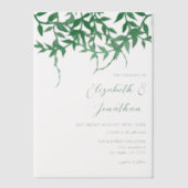 Rustikale Botanische Blätter Hochzeit Pergament Einladungen (Vorderseite)