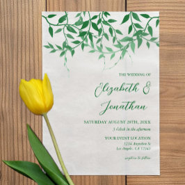 Rustikale Botanische Blätter Hochzeit Pergament Einladungen