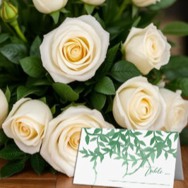 Rustikale Botanische Blätter Hochzeit Platzkarte