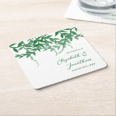 Rustikale Botanische Blätter Hochzeit Rechteckiger Pappuntersetzer (angewinkelt)