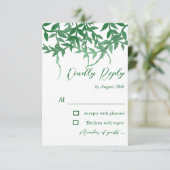 Rustikale Botanische Blätter Hochzeit RSVP Karte (Stehend Vorderseite)