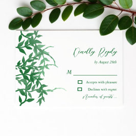 Rustikale Botanische Blätter Hochzeit RSVP Karte