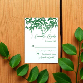 Rustikale Botanische Blätter Hochzeit RSVP Karte