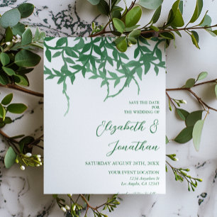 Rustikale Botanische Blätter Hochzeit Save The Date