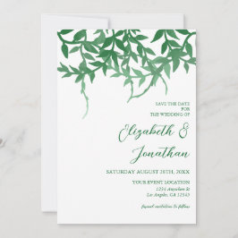 Rustikale Botanische Blätter Hochzeit Save The Date