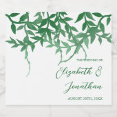 Rustikale Botanische Blätter Hochzeit Schaumweinetikett (Einzelnes Label)