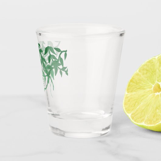 Rustikale Botanische Blätter Hochzeit Schnapsglas (Rechts)