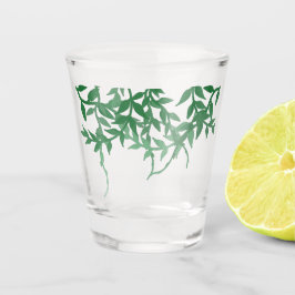 Rustikale Botanische Blätter Hochzeit Schnapsglas