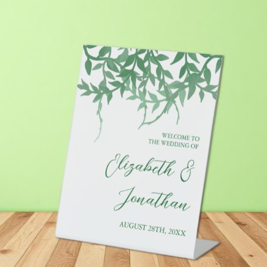Rustikale Botanische Blätter Hochzeit Sockelschild