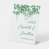 Rustikale Botanische Blätter Hochzeit Sockelschild (Vorderseite)