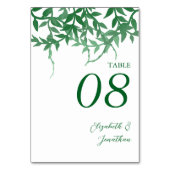 Rustikale Botanische Blätter Hochzeit Tischnummer (Rückseite)