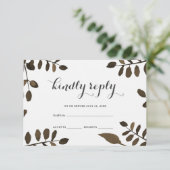 Rustikale botanische Blätter Hochzeit von RSVP (Stehend Vorderseite)
