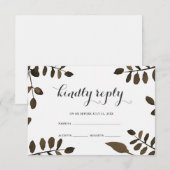 Rustikale botanische Blätter Hochzeit von RSVP Karte (Vorne/Hinten)