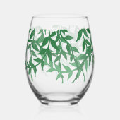 Rustikale Botanische Blätter Hochzeit Weinglas Ohne Stiel (Vorderseite)