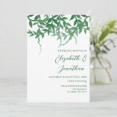 Rustikale botanische Blätter Hochzeitsempfang Einladung (Stehend Vorderseite)