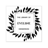 Rustikale botanische Blätter Modernes, elegantes B Permastempel (Design)