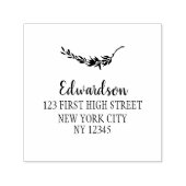 Rustikale botanische Blätter Typografie Rücksendea Permastempel (Design)