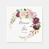 Rustikale botanische Blatthochzeit Napkin Serviette (Vorderseite)