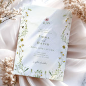 Rustikale botanische Blume Einladung