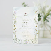 Rustikale botanische Blume Einladung (Stehend Vorderseite)