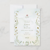 Rustikale botanische Blume Einladung (Vorderseite)