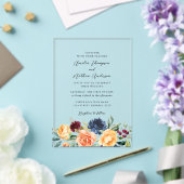 Rustikale botanische Blumenhochzeit Acryleinladungen (In Situ (Hochzeit))