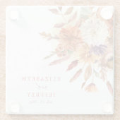 Rustikale botanische Blumenterrakotta-Herbsthochze Glasuntersetzer (Rückseite)