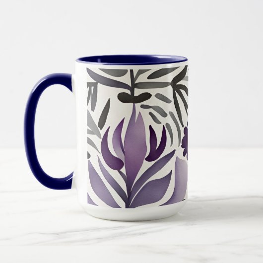 Rustikale Botanische Elemente Wasserfarben Kunst Tasse (Links)