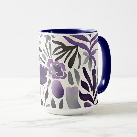 Rustikale Botanische Elemente Wasserfarben Kunst Tasse (VorderseiteRechts)