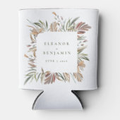 Rustikale Botanische Erdtöne Hochzeitsnamen nach M Dosenkühler (Vorderseite)